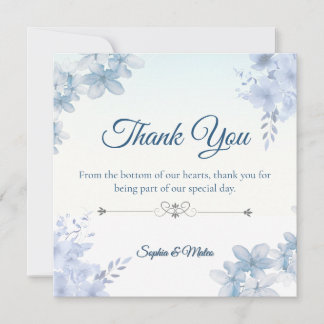 Tarjeta De Agradecimiento Wedding Thank You Card Elegant Editable