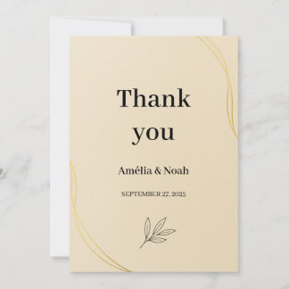 Tarjeta De Agradecimiento Wedding Thank You Card Template – Elegant Minimal