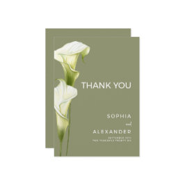 Tarjeta De Agradecimiento Wedding Thank You Cards "Delicate Calla Lilies"