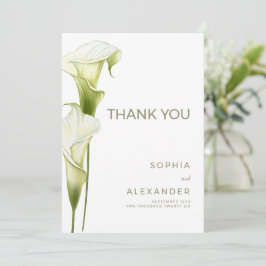 Tarjeta De Agradecimiento Wedding Thank You Cards "Delicate Calla Lilies"