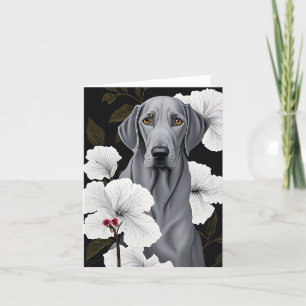 Tarjeta De Agradecimiento Weimaraner Tropical Follada Notecard