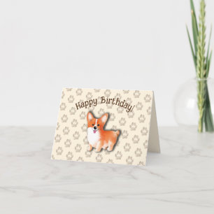 Tarjeta De Agradecimiento Welsh Corgi Pembroke Feliz cumpleaños editable