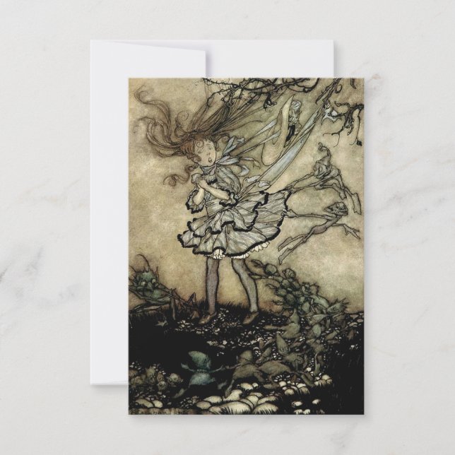 Tarjeta De Agradecimiento "Wendy Darling" en Kensinton por Arthur Rackham (Anverso)