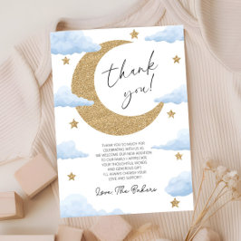 Tarjeta De Agradecimiento We're Over The Moon Boho Celestial Baby Shower