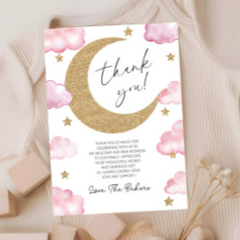Tarjeta De Agradecimiento We're Over The Moon Boho Celestial Baby Shower