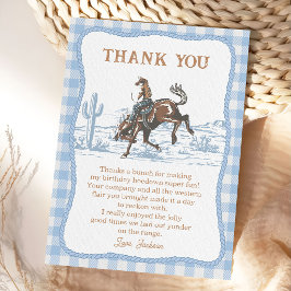 Tarjeta De Agradecimiento Western Blue Boys Rodeo Cowboy