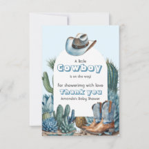Western Blue Little Cowboy Rodeo Boy Baby Shower