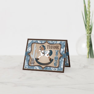 Tarjeta De Agradecimiento Western Cowboy Rocing Horse Bandanna Gracias