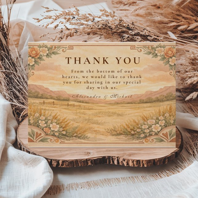 Tarjeta De Agradecimiento Western Desert Canyon Wedding (Subido por el creador)