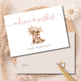 Tarjeta De Agradecimiento Western Girl Baby Shower Advice Wishes for Parents