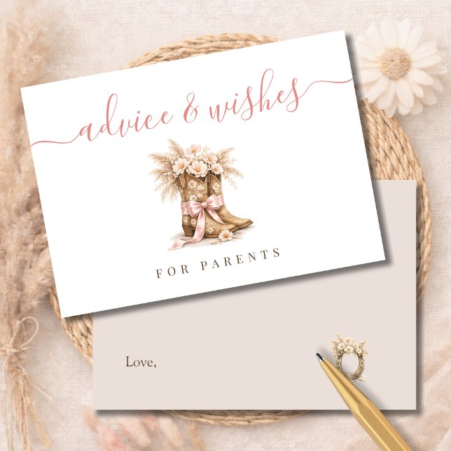 Tarjeta De Agradecimiento Western Girl Baby Shower Advice Wishes for Parents (Subido por el creador)