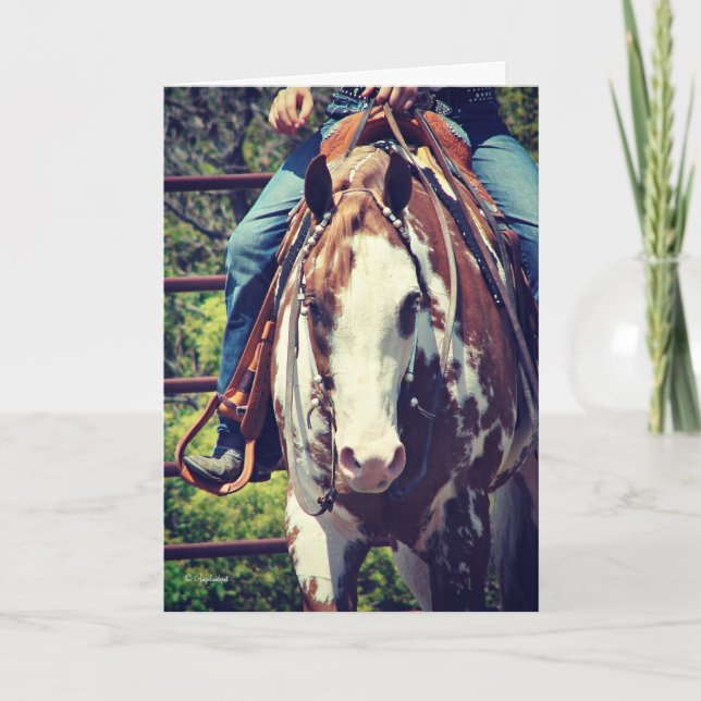 Tarjeta De Agradecimiento Western Paint Horse, Gracias (Anverso)
