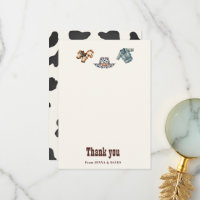 Tarjeta de agradecimiento Western Rodeo Cowboy Blu