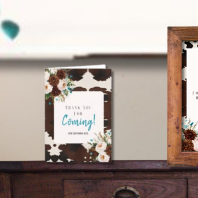 Tarjeta De Agradecimiento Western Rustic Boho Gracias por venir (Western Rustic Boho Thank you for coming)