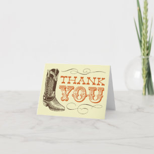 Tarjeta De Agradecimiento Western Thank You Cards (blank inside)