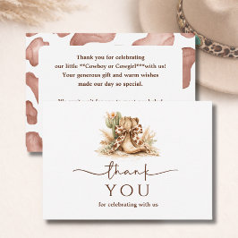 Tarjeta De Agradecimiento Western Theme Cowgirl or Cowboy Baby Shower