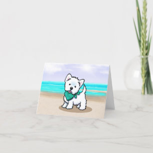 Tarjeta De Agradecimiento Westie Cutieface Beach Note Card
