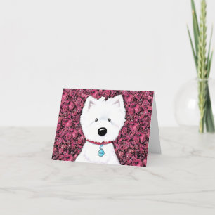 Tarjeta De Agradecimiento Westie Floral Gracias