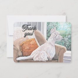 Tarjeta De Agradecimiento Westie Mirando hacia fuera una ventana