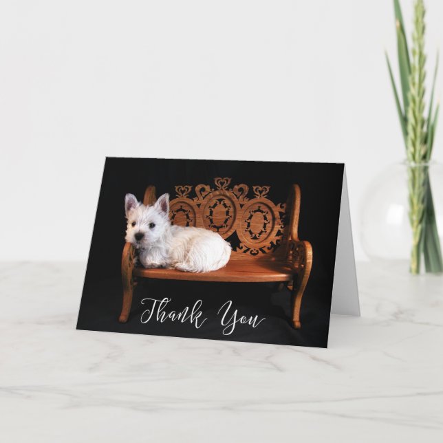 Tarjeta De Agradecimiento Westie Puppy Photo Card (Anverso)
