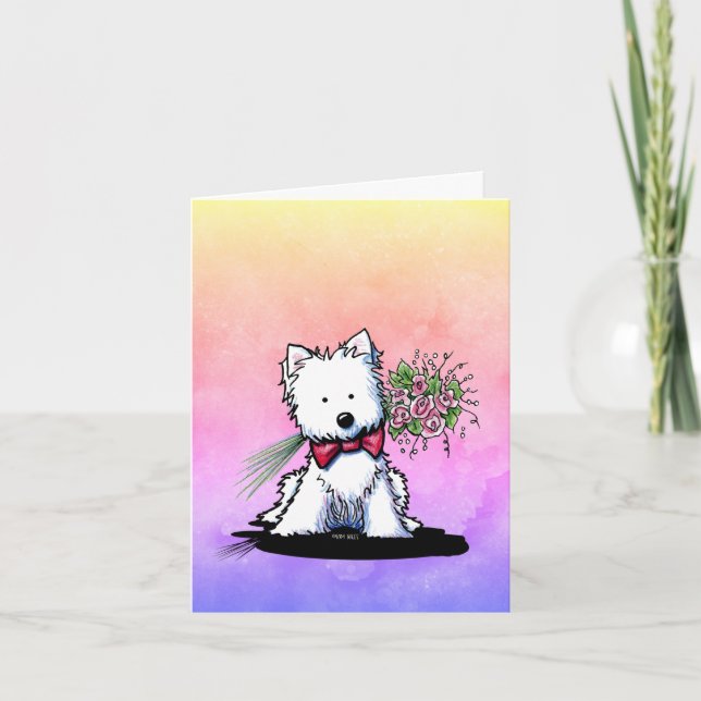 Tarjeta De Agradecimiento Westie Terrier Valentine Card (Anverso)