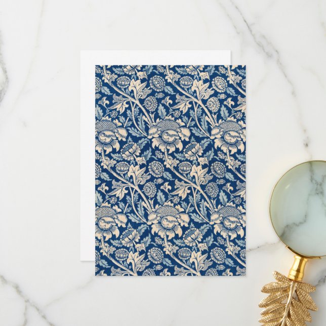 Tarjeta De Agradecimiento Wey, 1883 por William Morris (Anverso/Reverso In Situ)