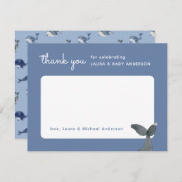 Tarjeta De Agradecimiento Whale Tail Baby Shower