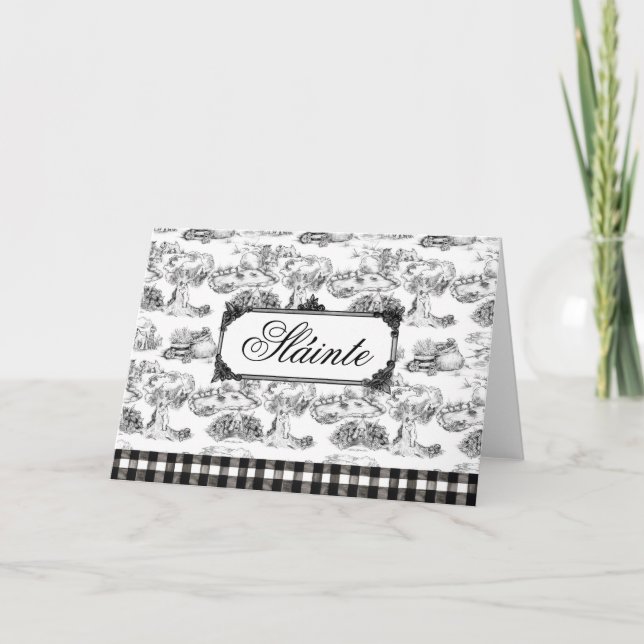 Tarjeta De Agradecimiento WHEATEN Terrier Black Toile "Sláinte" Gaélico (Anverso)