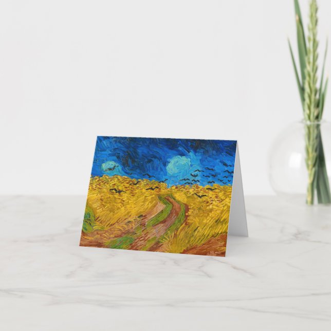 Tarjeta De Agradecimiento Wheatfield con cuervos por Vincent van Gogh (Anverso)
