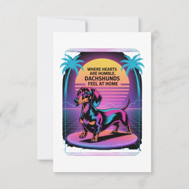 Tarjeta De Agradecimiento Where Hearts Are Humble, Dachshunds Feel At Home (Anverso)