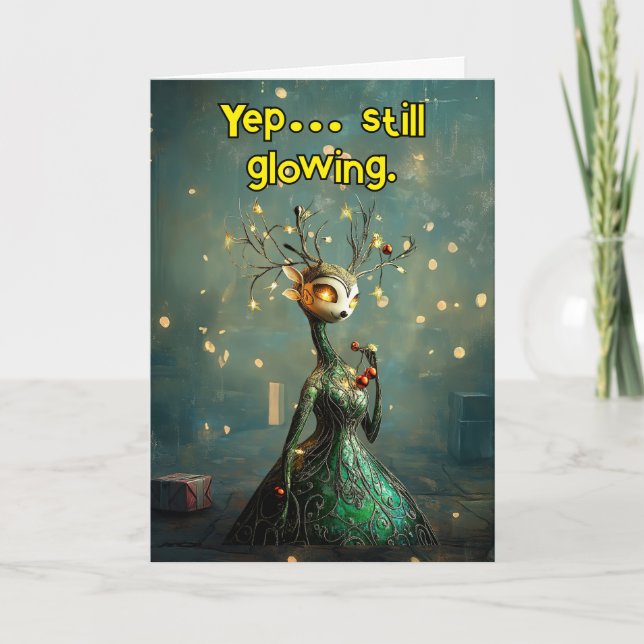 Tarjeta De Agradecimiento *~* Whimsical 33 Navidades mágicos brillantes y di (Anverso)