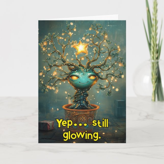 Tarjeta De Agradecimiento *~* Whimsical 40 Navidades mágicos brillantes y di (Anverso)