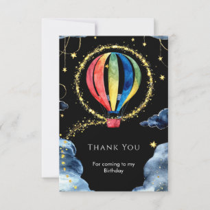 Tarjeta De Agradecimiento Whimsical Adventure Hot Air Balloon Birday