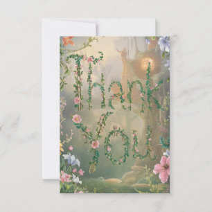 Tarjeta De Agradecimiento Whimsical Bonito Forest Woodland