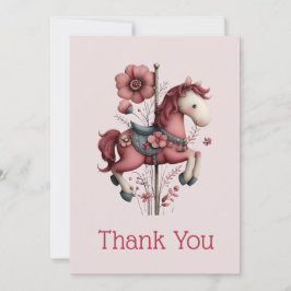 Tarjeta De Agradecimiento Whimsical Carousel Horse Image