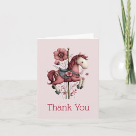 Tarjeta De Agradecimiento Whimsical Carousel Horse Image