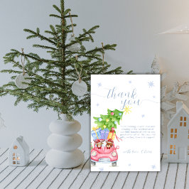 Tarjeta De Agradecimiento Whimsical Cold Outside Reindeer Bear Baby Shower