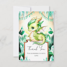 Tarjeta De Agradecimiento Whimsical Cute Dragon Baby Shower