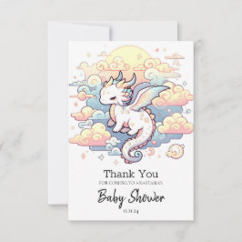 Tarjeta De Agradecimiento Whimsical Dragon Baby Shower