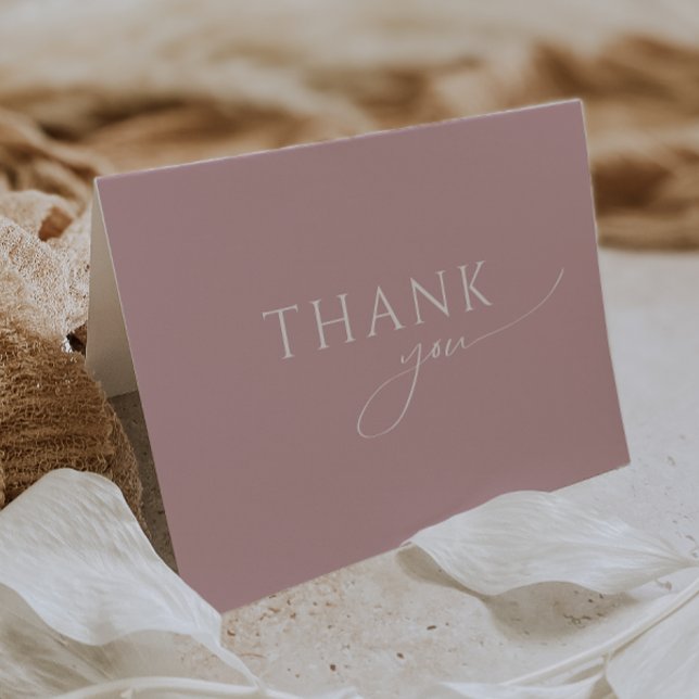 Tarjeta De Agradecimiento Whimsical Dusty Rosa Baby Shower doblado (Subido por el creador)