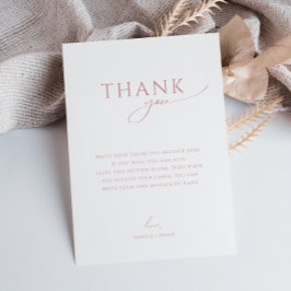 Tarjeta De Agradecimiento Whimsical Dusty Rosa de Baby Shower vertical plano