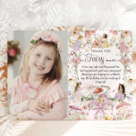Tarjeta De Agradecimiento Whimsical Fairies Flower Garden Picture<br><div class="desc">Personalice esta fantástica foto de cumpleaños gracias tarjeta de forma fácil y rápida. Simplemente haga clic en el botón Editar usando herramientas de diseño para editar los textos, cambiar fuentes y colores de fuentes. Presenta hadas pintadas a mano con acuarelas en un encantador prado de flores silvestres. Elementos coincidentes disponibles...</div>