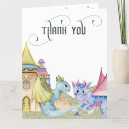 Tarjeta De Agradecimiento Whimsical Fairytale Dragon Baby Shower