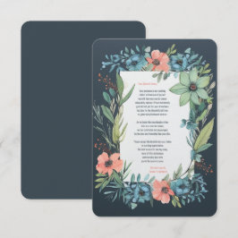 Tarjeta De Agradecimiento Whimsical Floral Salmon Blue Green Boda
