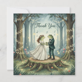 Tarjeta De Agradecimiento Whimsical Frog Couple Wedding Thank You Card