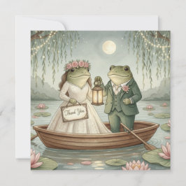 Tarjeta De Agradecimiento Whimsical Frog Couple Wedding Thank You Card