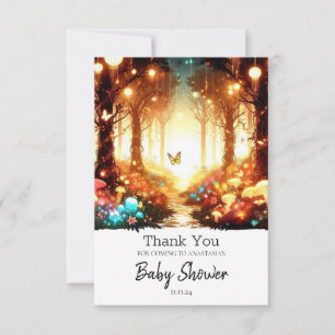 Tarjeta De Agradecimiento Whimsical Fun Encantado Baby Shower Forestal