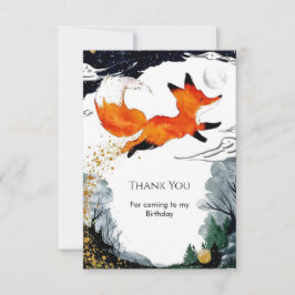 Tarjeta De Agradecimiento Whimsical Fun Fox Birday