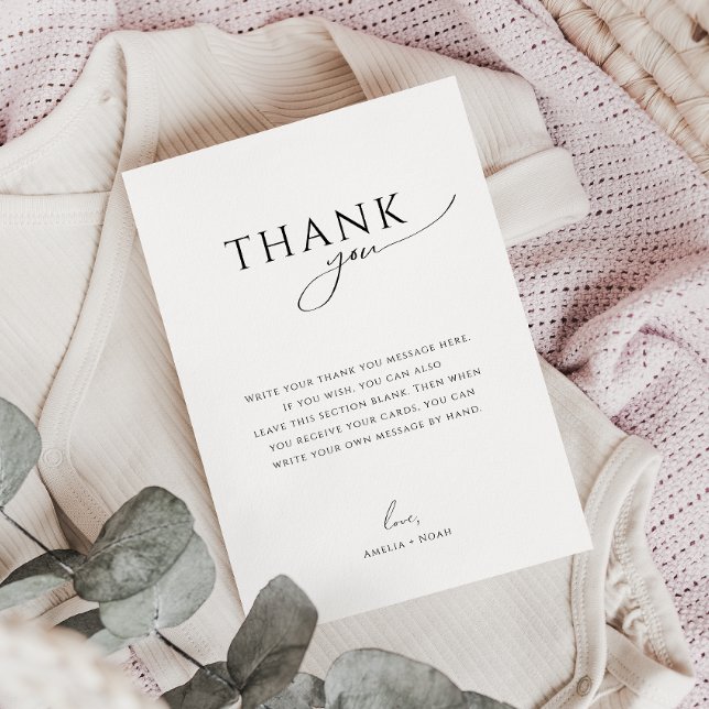 Tarjeta De Agradecimiento Whimsical Gender Neutral Flat Vertical Baby Shower (Subido por el creador)