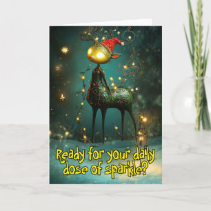 Tarjeta De Agradecimiento *~* Whimsical Glow Funny Magical 34 Navidades AP97